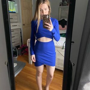 Lulus blue cutout dress size xs